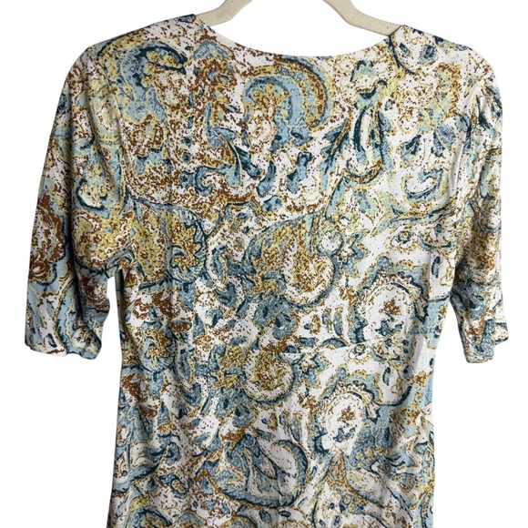 Peruvian Connection Trade Route Tunic Top Paisley Print 3/4 Sleeves Size Small - Picture 8 of 11